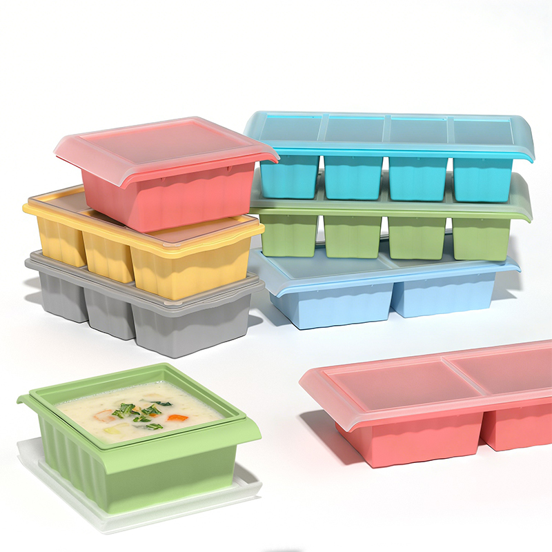 Baby Food Prep Containers - Cetakan Es Batu Silikon Besar dengan