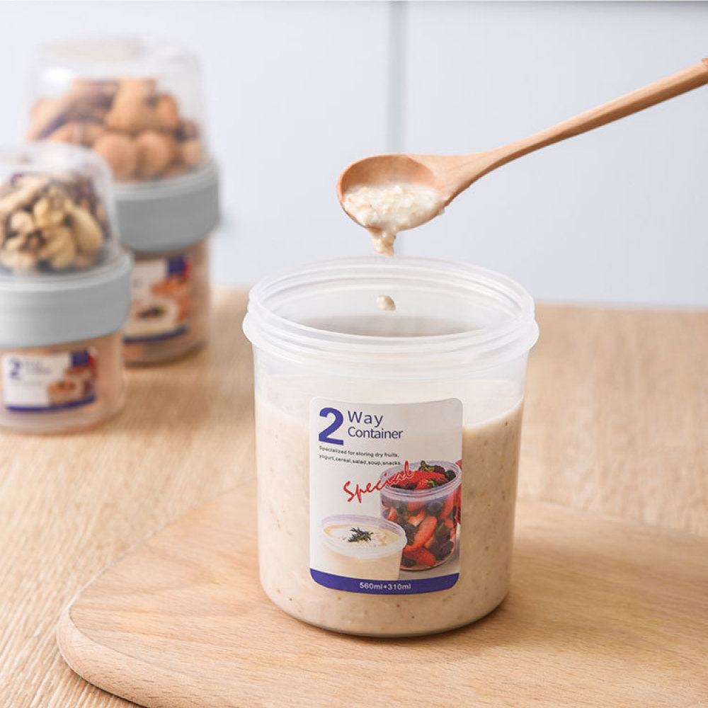 Baby Food Prep Containers - Kotak Penyimpanan Makanan Dua Lapis Portabel,