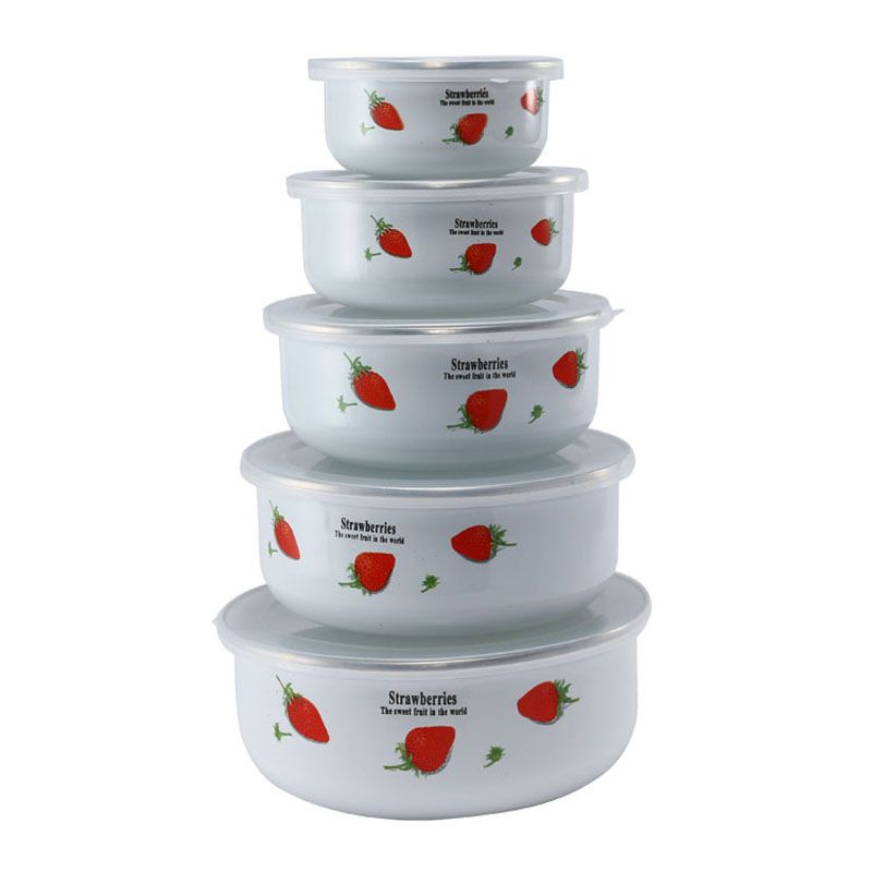 Set 5 Mangkuk Enamel Tebal den - Baby Food With Iron ulasan dan harga
