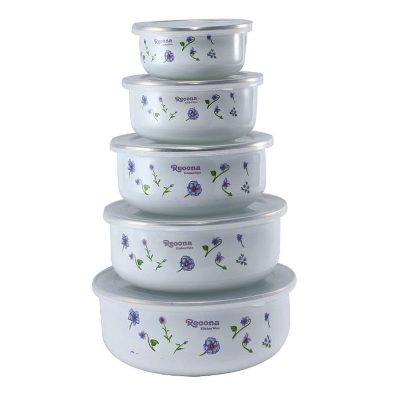 Set 5 Mangkuk Enamel Tebal den - Baby Food With Iron ulasan dan harga